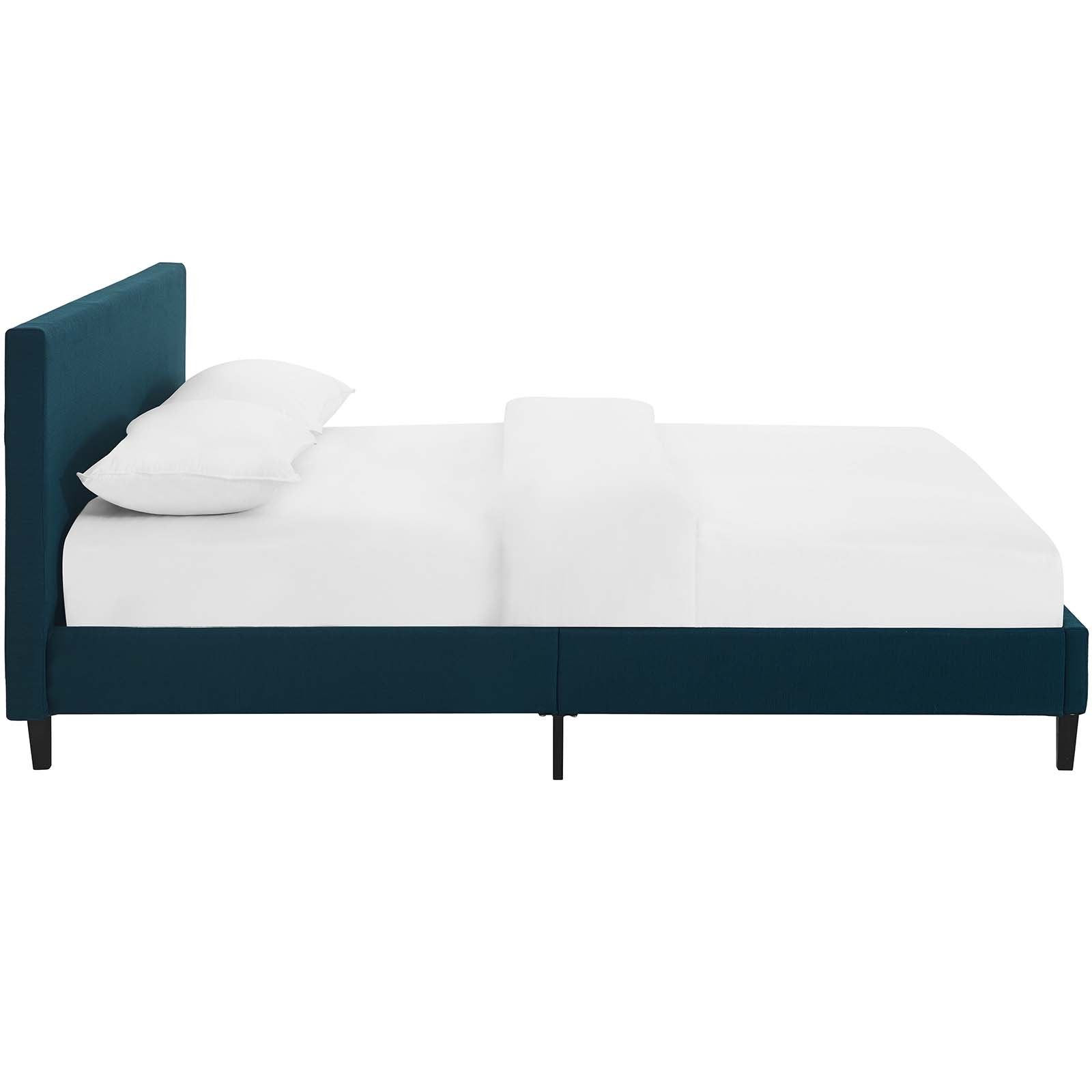 Modway Anya Upholstered Azure Full Platform Bed With Wood Slat Support