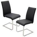 Best Master Furniture Mirage Faux Leather Parson Dining Chairs, Set Of 2, Black