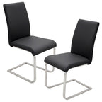 Best Master Furniture Mirage Faux Leather Parson Dining Chairs, Set Of 2, Black