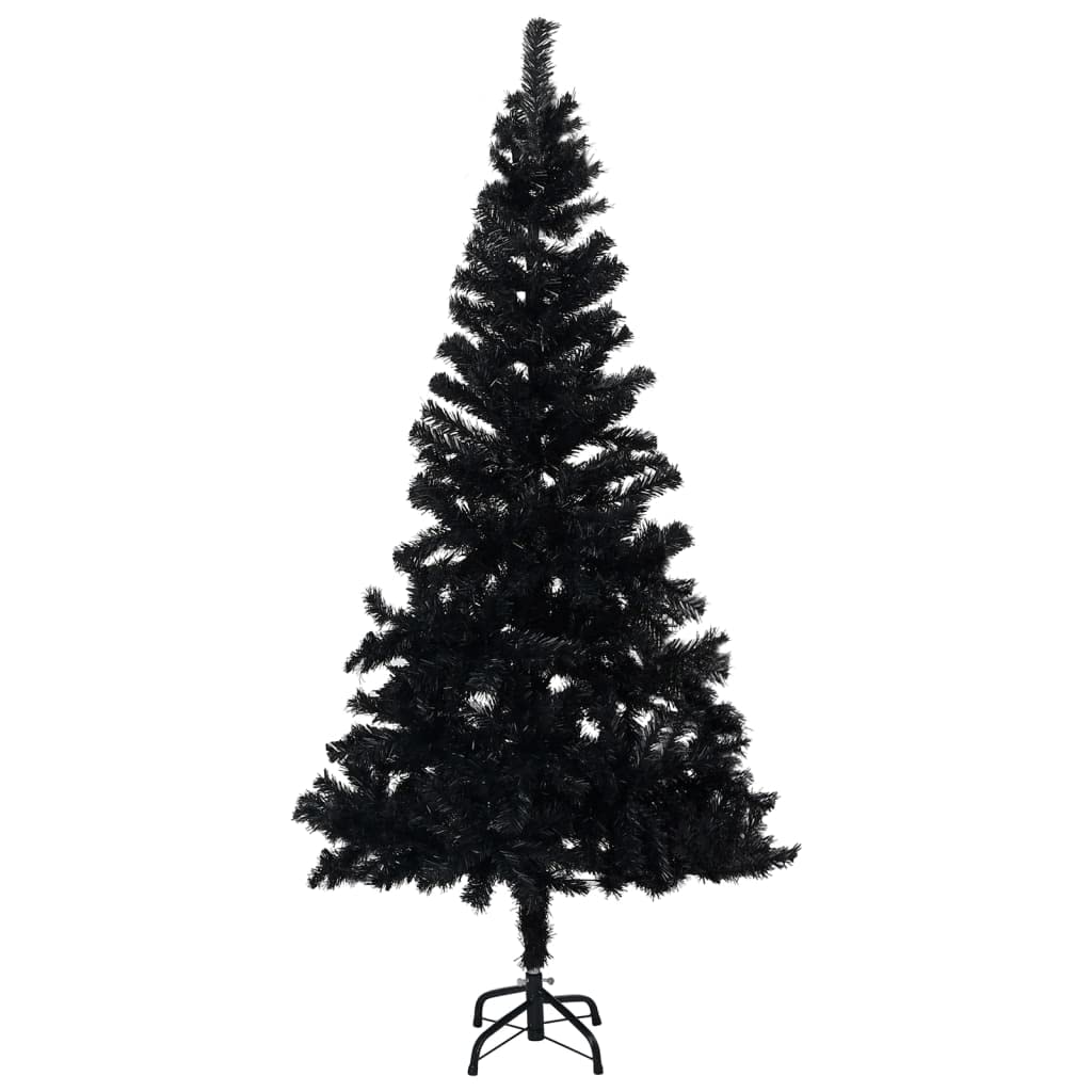 'vidaXL 8ft Black Artificial Christmas Tree – Durable PVC Material, Indoor & Outdoor Festive Decor with Stable Steel Stand, Economical & Reusable Holiday Centerpiece