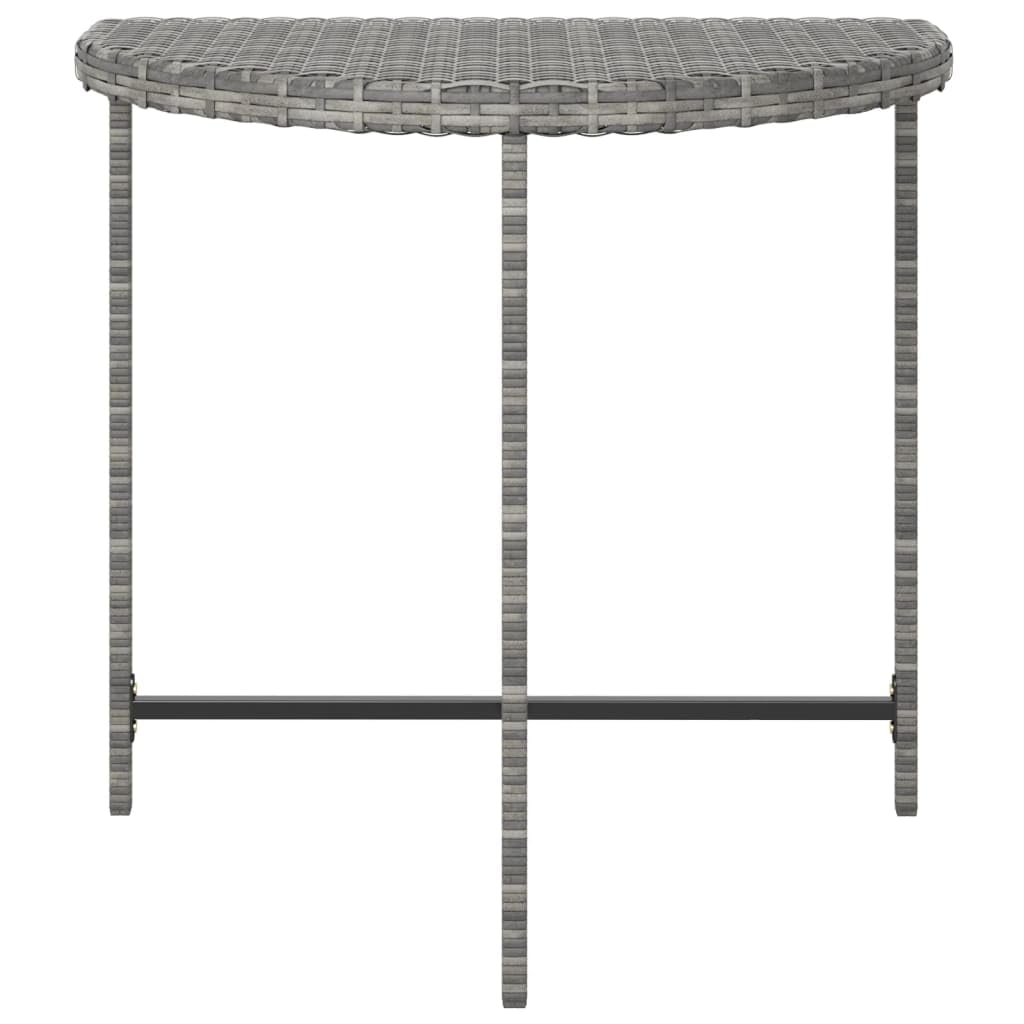 vidaXL Garden Table for Patio, Poly Rattan Material in Gray, Outdoor Furniture with Powder Coated Steel Frame, Assembly Required, Dimensions 31.5"x19.7"x29.5"