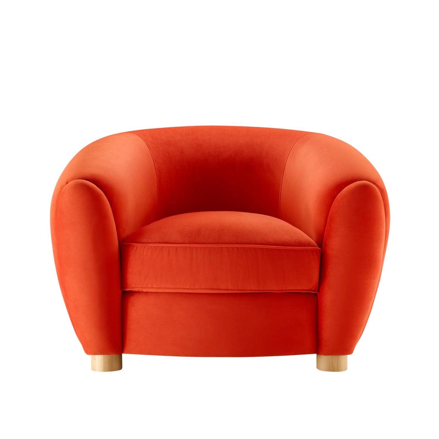 Modway Abundant Performance Velvet Accent Armchair, Orange