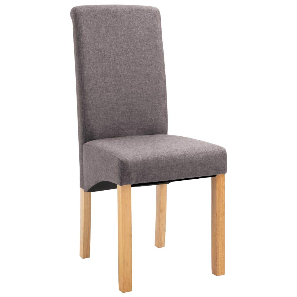 vidaXL Set of 4 Modern Dining Room Chairs in Taupe Fabric - Comfortable and Spacious Seating with Resistant Wooden Frame