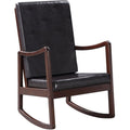 Acme Raina Faux Leather Upholstered Rocking Chair in Dark Brown and Espresso