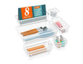 Niebla Drawer Organiser, Plastic, Black, 9 Compartments, Rectangular, Freestanding, For Makeup Storage