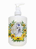 Caroline's Treasures CK2843SOAP Maltese in Sunflowers Ceramic Soap Dispenser Hand Soap Dispenser Pump Bottles for Bathroom Kitch