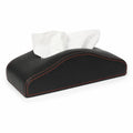 Ari Leather Pu Leather Tissue Box Cover, Curved Tissue Holder & Napkin Dispenser For Car Dashboard, Home & Office, Black With Re