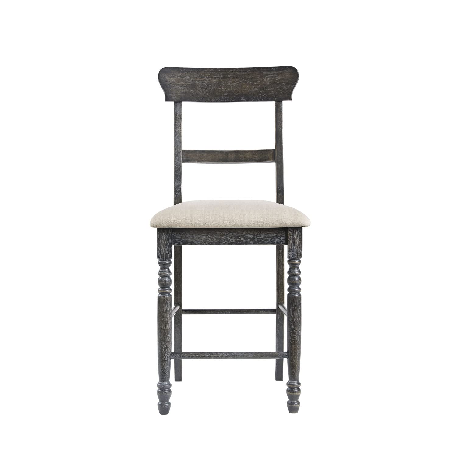 Progressive Furniture Muse Ladder-Back Counter Chair (2/Ctn), Upholstered, Weathered Pepper