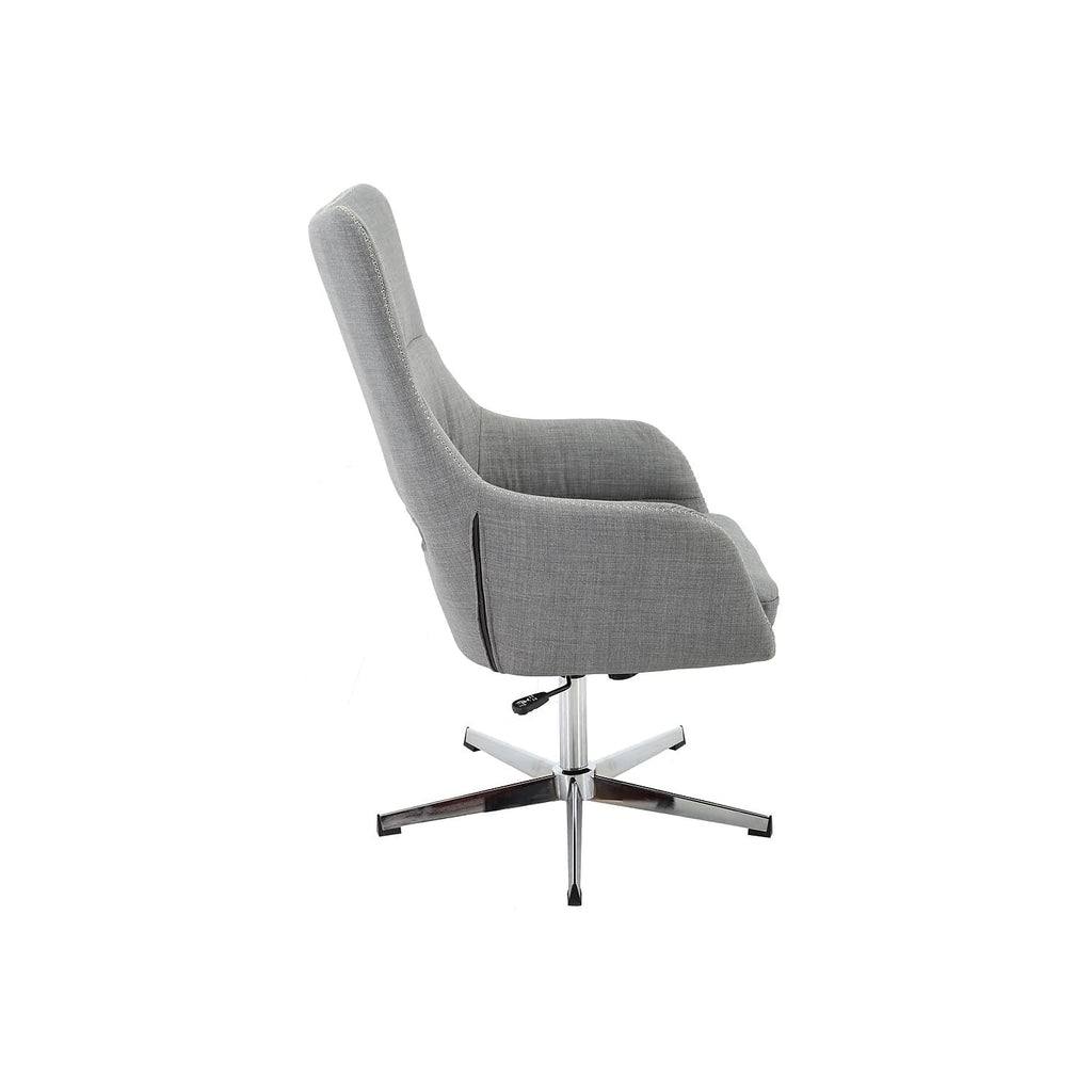 Hanover Harrison 18" High Stationary Office Chair in Gray with 360-Degree Swivel Spin, HOC0013