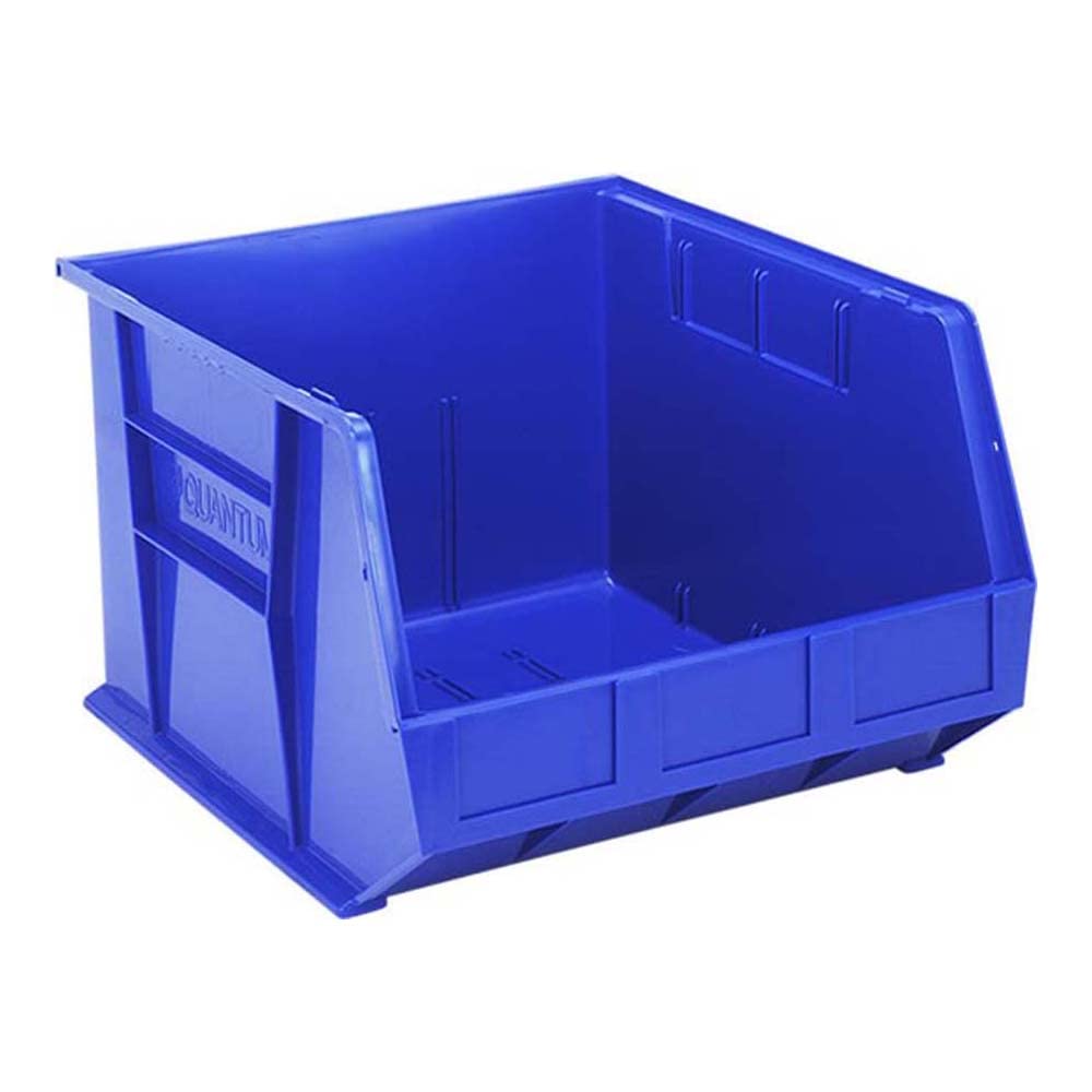 Quantum QUS270BL Ultra Stack and Hang Bin, 18 Length x 16-1/2 Width x 11 Height, Blue, Pack of 3