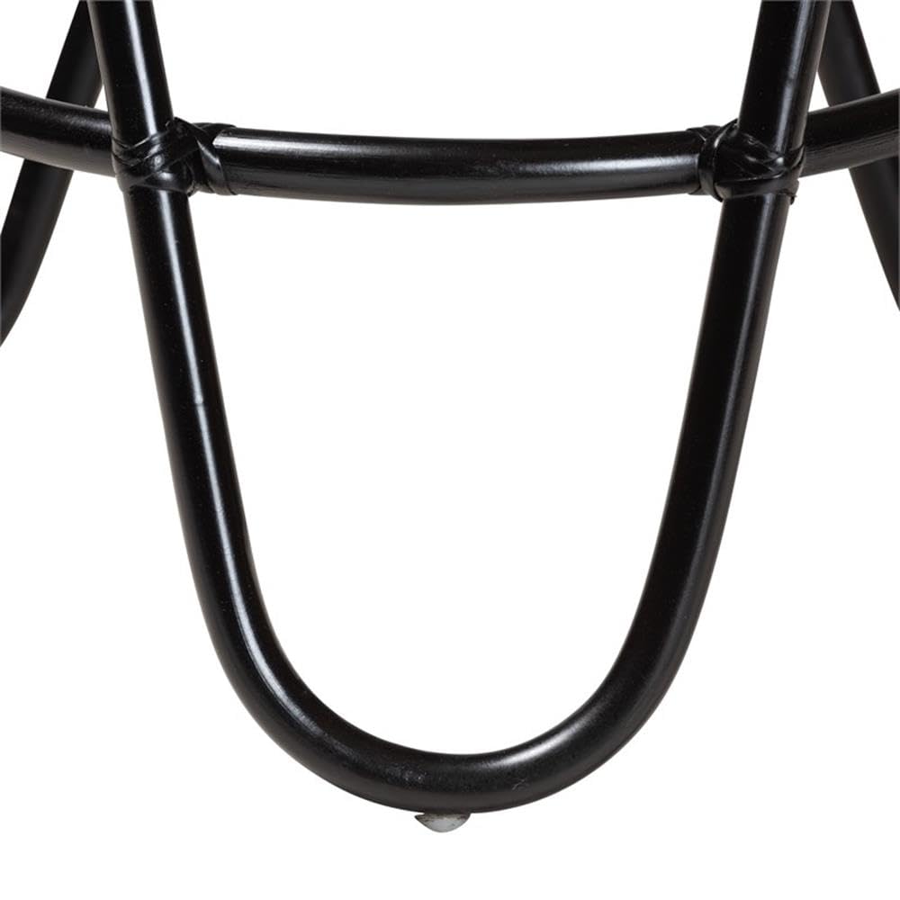 Baxton Studio Pertessa Modern Bohemian Black Finished Rattan End Table Black/Rattan