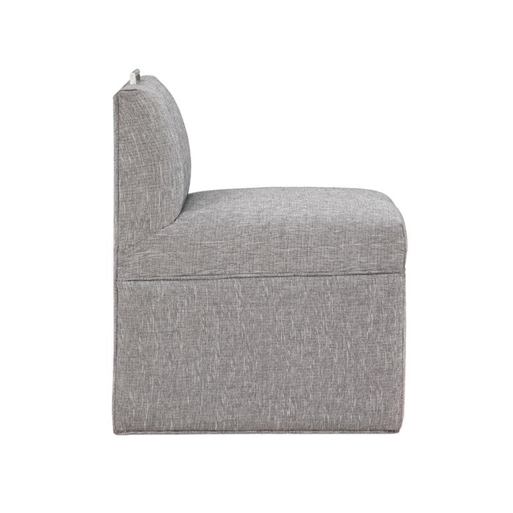 Comfort Pointe Delray Modern Fabric Upholstered Caster Chair In Ashen Gray