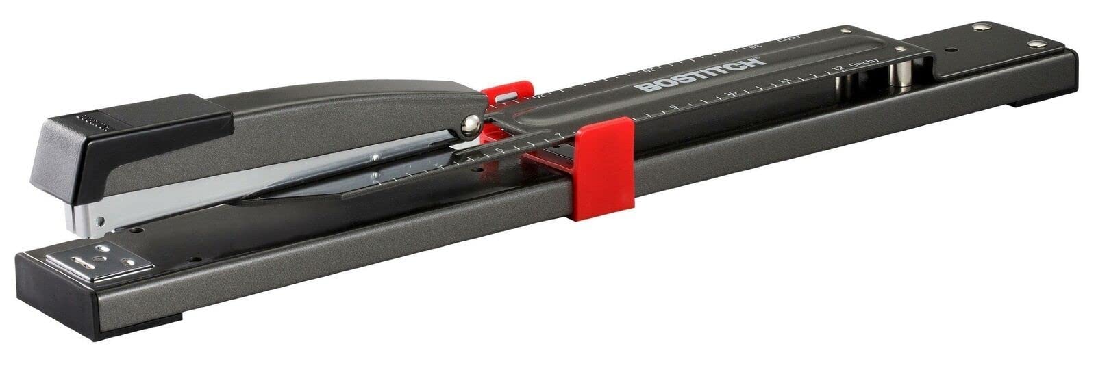 Bostitch Office Anti-Jam Long Reach Stapler, 20 Sheet Capacity, Adjustable, Durable, Black