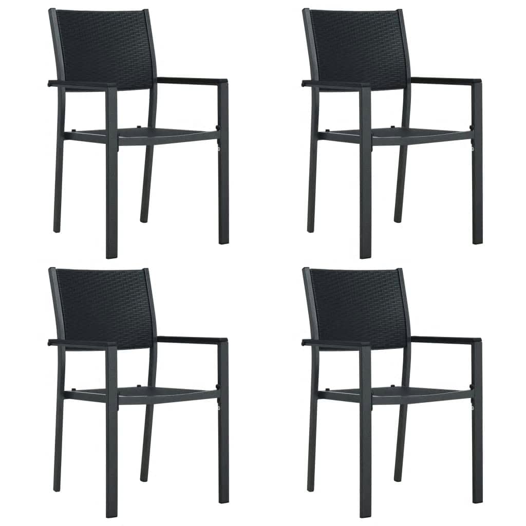 vidaXL Patio Dining Set 5 Piece, Outdoor Dining Set for 4, Table and Chair for Garden Backyard Balcony, Dining Chair Patio Table, Black