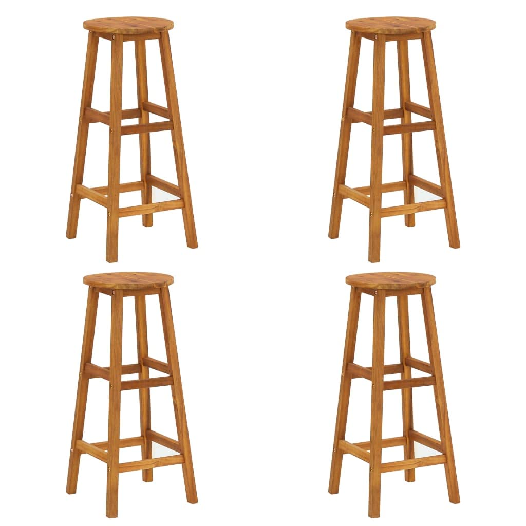 vidaXL 2/4/6x Solid Acacia Wood Bar Stool Outdoor Garden Bistro Chairs Stools