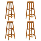 vidaXL 2/4/6x Solid Acacia Wood Bar Stool Outdoor Garden Bistro Chairs Stools