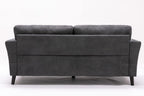 Lilola Home Damian Gray Velvet Fabric Sofa