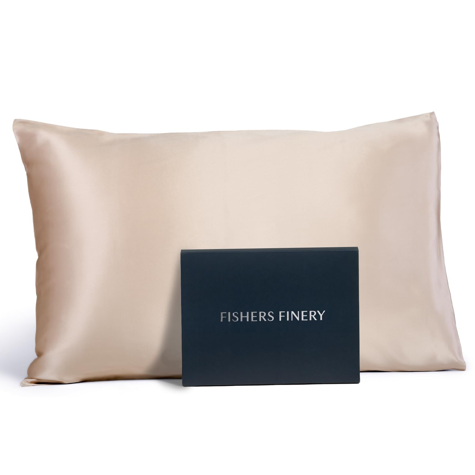Fishers Finery 25Mm 100% Pure Mulberry Silk Pillowcase, Good Housekeeping Winner (Taupe, Standard)