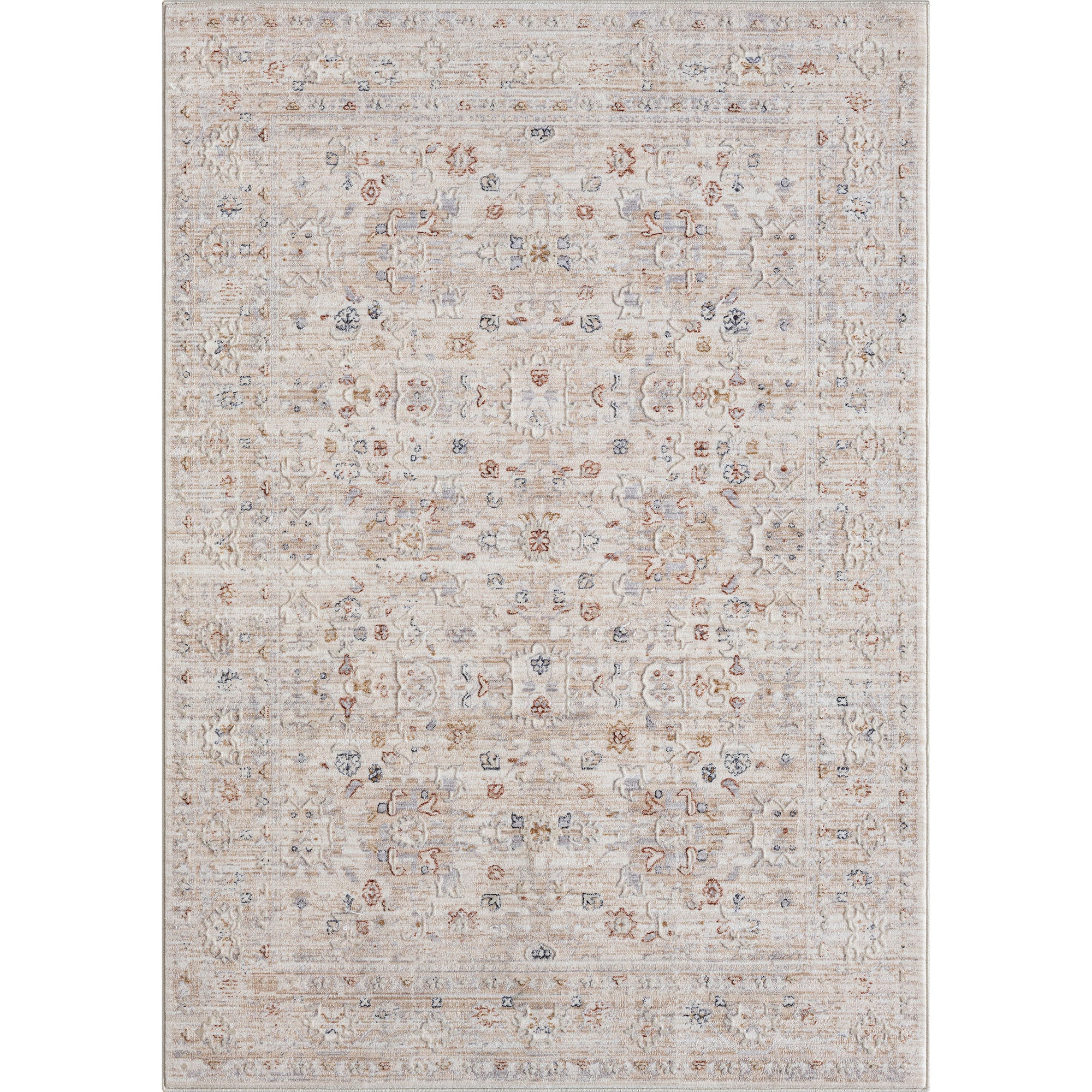 HomeRoots 516013 8 x 10 ft. Beige Botanical Rectangle Traditional Area Rug