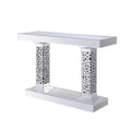 Acme Kachina Console Table in Mirrored and Faux Diamonds