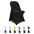 Jieqier Spandex Folding Chair Covers, Black Folding Chair Slipcovers 20 PCS, Universal Fitted Chair Slipcovers for Wedding, Part
