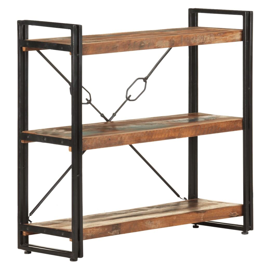 Furniking 3-Tier Bookcase 35.4&quot;x11.8&quot;x31.5&quot; Solid Reclaimed Wood