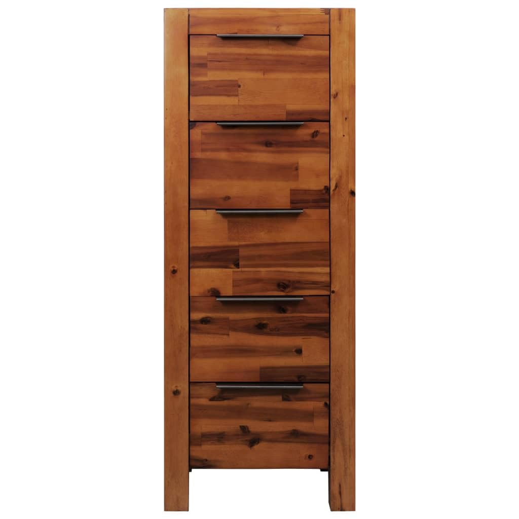 vidaXL Chest of Drawers Solid Acacia Wood 17.7&quot;x12.5&quot;x45.2&quot;