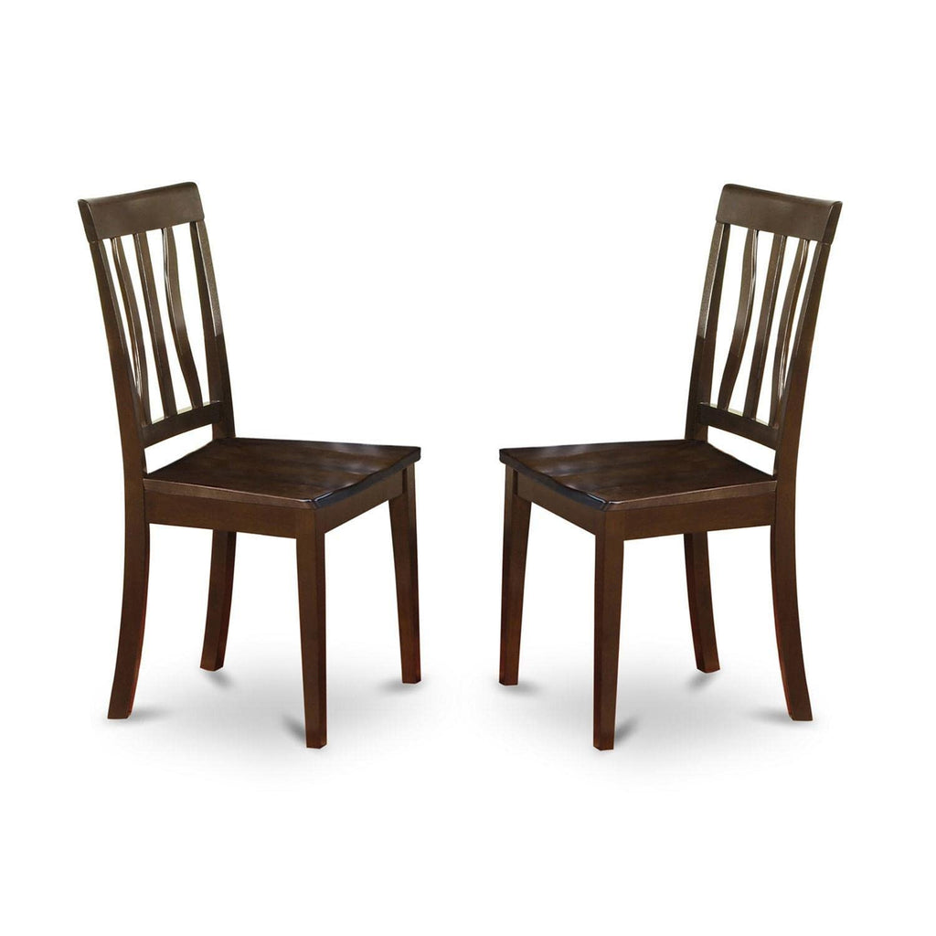East West Furniture HLAN5-CAP-W 5 Piece Dining Table Set for 4 Includes a Round Kitchen Table with Pedestal and 4 Kitchen Dining Chairs, 42x42 Inch, Cappuccino