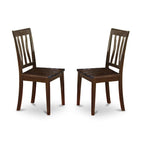 East West Furniture HLAN3-CAP-W 3 Piece Dining Room Furniture Set Contains a Round Kitchen Table with Pedestal and 2 Dining Chairs, 42x42 Inch, Cappuccino
