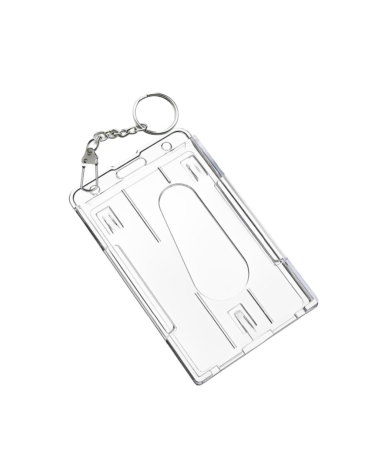 Bluemoona 10 Sets Hard Id Card Badge Holder For Keyring Clip Retractable Lanyard Fuel Gas Petroleum
