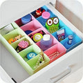 Plastic Drawer Organiser Box With 5 Grid Compartments, Multicolour, Set Of 4 For Desktop, Socks, Stationery