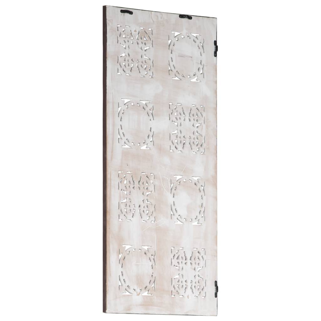 Vidaxl Decorative Hand-Carved Mdf Wall Panel - Brown And White - 15.7&quot;X31.5&quot;X0.6&quot; - Easy To Install, Clean & Maintain