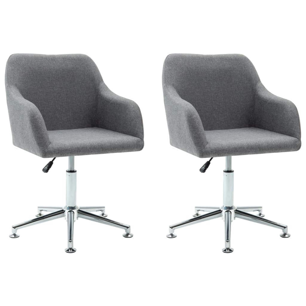 vidaXL Swivel Dining Chairs - Set of 2 | Contemporary Design, Soft Upholstered Fabric, Adjustable Height, 360-Degree Swivel - Stylish and Practical Furniture for Living Room, Bedroom, or Office