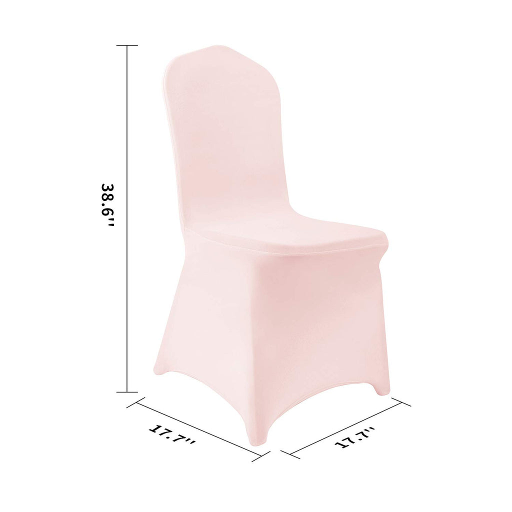 Peomeise 12Pcs Stretch Spandex Chair Cover For Wedding Party Dining Banquet Event (Blush Pink, 12)