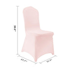 Peomeise 12Pcs Stretch Spandex Chair Cover For Wedding Party Dining Banquet Event (Blush Pink, 12)