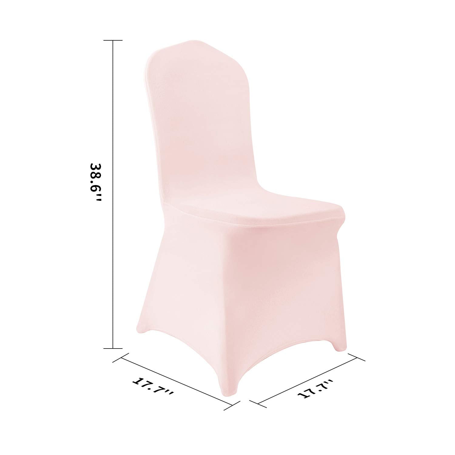 Peomeise 12Pcs Stretch Spandex Chair Cover For Wedding Party Dining Banquet Event (Blush Pink, 12)