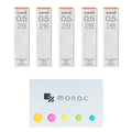 Uni Pencil Lead,'The Uni' Smudge-Proof Leads, 0.5Mm 2B, 5 Pack &'Monoc' Sticky Note(Japan Import)