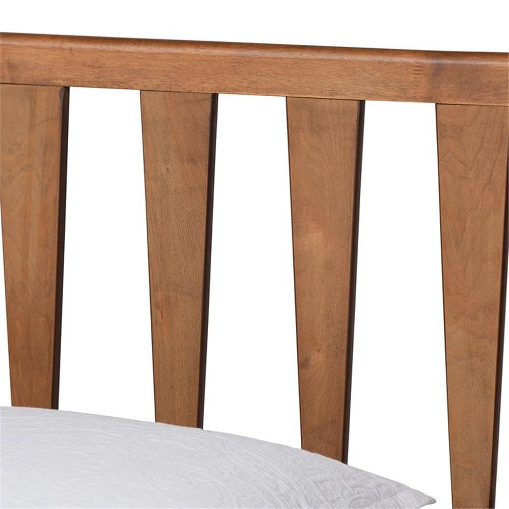 Baxton Studio Kuro Modern and Contemporary Walnut Brown Finished Wood Twin Size Platform Bed