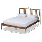 Baxton Studio ABEL Classic and Traditional Transitional Walnut Brown Finished Wood King Size Platform Bed
