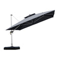 Purple Leaf 11 Feet Double Top Deluxe Square Patio Umbrella Offset Hanging Umbrella Cantilever Outdoor Market Umbrella Garden, G