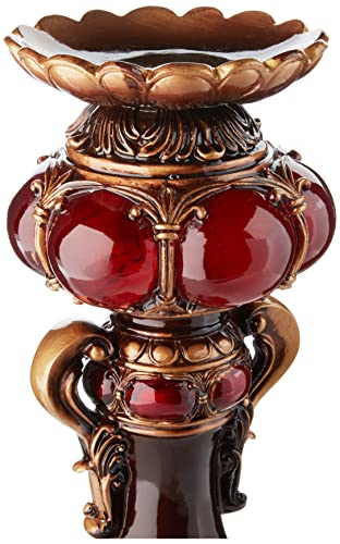 Ok Lighting Candleholder, 16.0", Burgundy