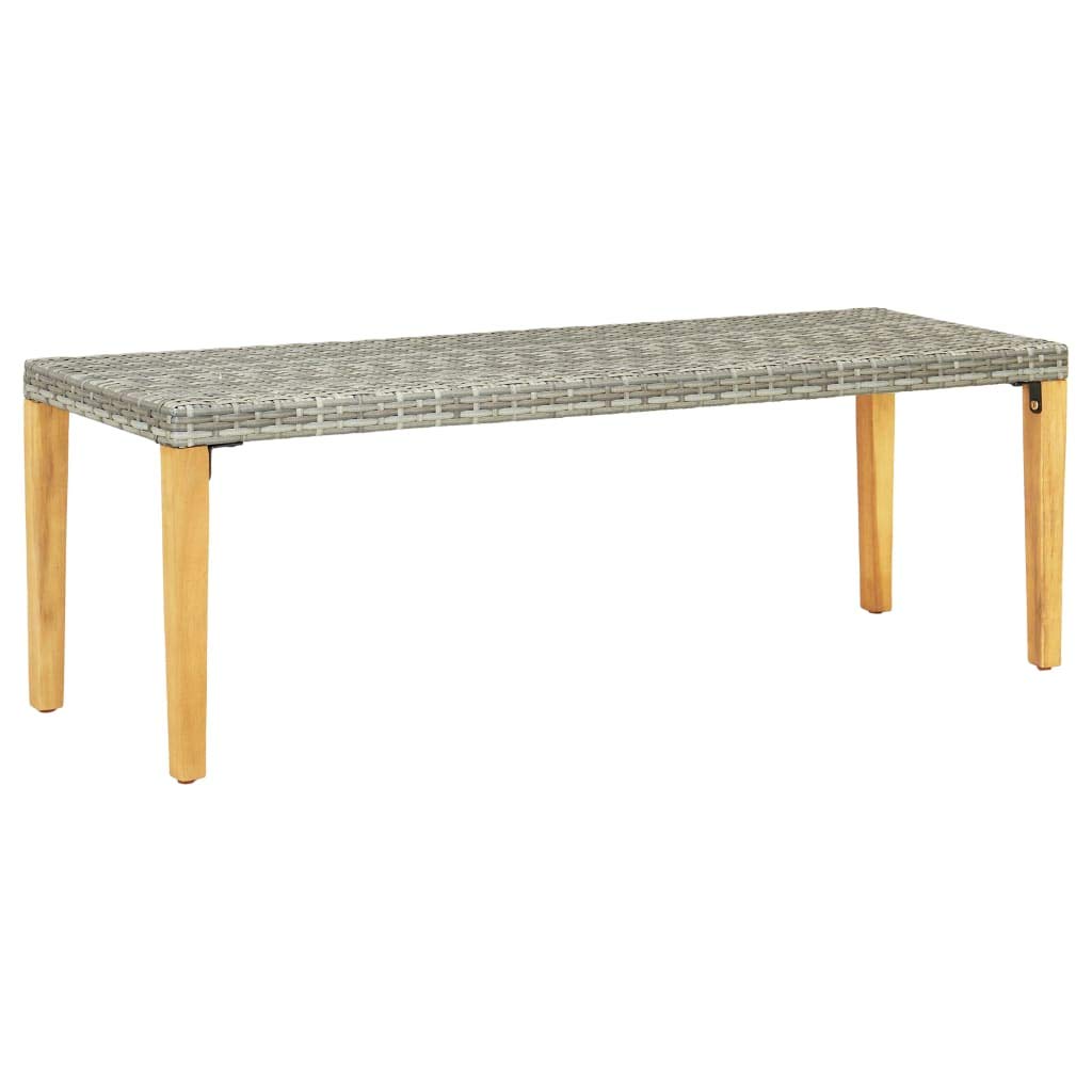 imasay Patio Bench 31.5&quot; Poly Rattan Gray