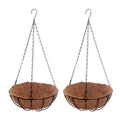 Bnf 2Pcs Hanging Coconut Basket Planter Flower Pot Black Metal Frame Hanger 12|Yard, Garden & Outdoor Living|Gardening Supplie