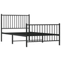 vidaXL 12-Inch Black Metal Twin Bed Frame with Headboard & Footboard, Heavy-Duty Construction with Under-Bed Storage for Modern Bedroom, No Box Spring Needed & Easy Assembly, No Mattress