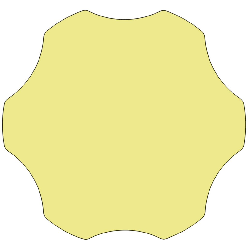 Flash Furniture Wren Mobile 60'' Flower Yellow Thermal Laminate Activity Table - Height Adjustable Short Legs