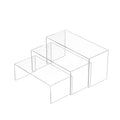 Sezanrpt 8.5x9x9.5 Inch Acrylic Risers Display Stands 3pcs, Rectangular Display Risers 3 Steps, Clear Acrylic Stand for Brand St