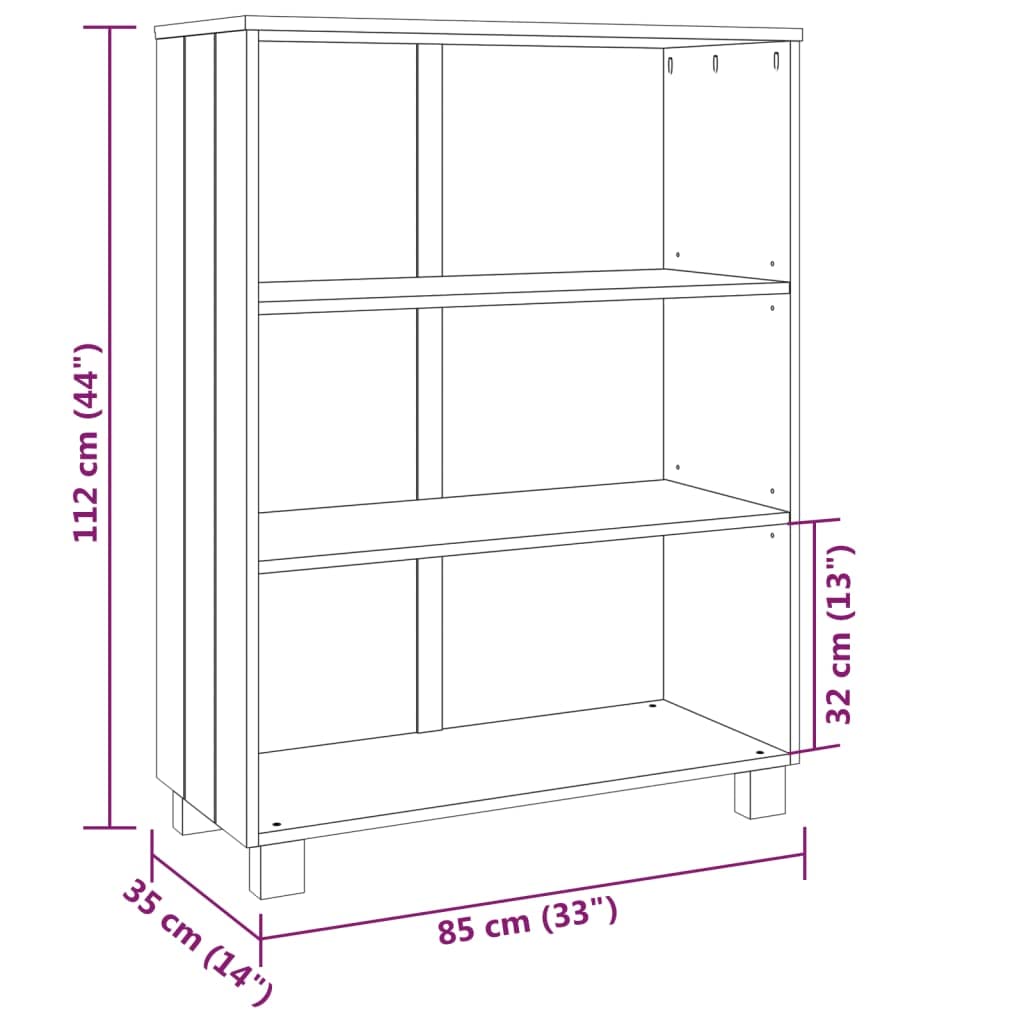 vidaXL Book Cabinet White 33.5&quot;x13.8&quot;x13.8&quot; Solid Wood Pine