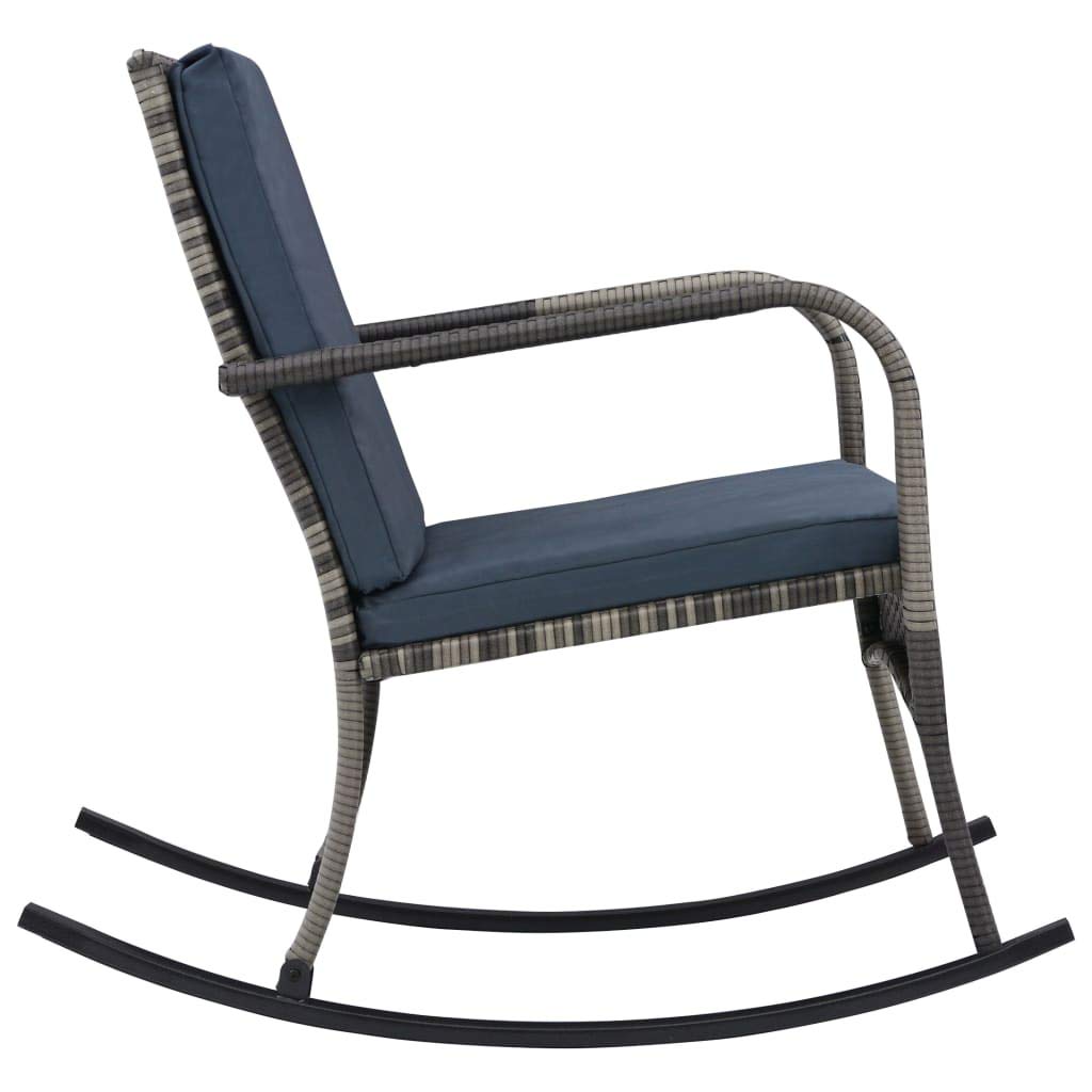 vidaXL Modern Outdoor Garden Rocking Chair - Durable Poly Rattan Material - Comfortable Cushions, Easy Assembly, Ergonomic Design - Anthracite