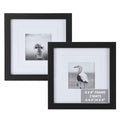 UMICAL 8x8 Picture Frames Set of 2 Display 6x6 or 4x4 Pictures with Mat or 8x8 Pictures without Mat Square Wood Black Photo Fram