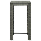 vidaXL Modern Patio Bar Table - Lightweight Poly Rattan Outdoor Table in Gray - 23.8"x23.8"x43.5"- Made with Durable PE Rattan and Powder-Coated Steel Frame - Suitable for Indoor and Outdoor Use